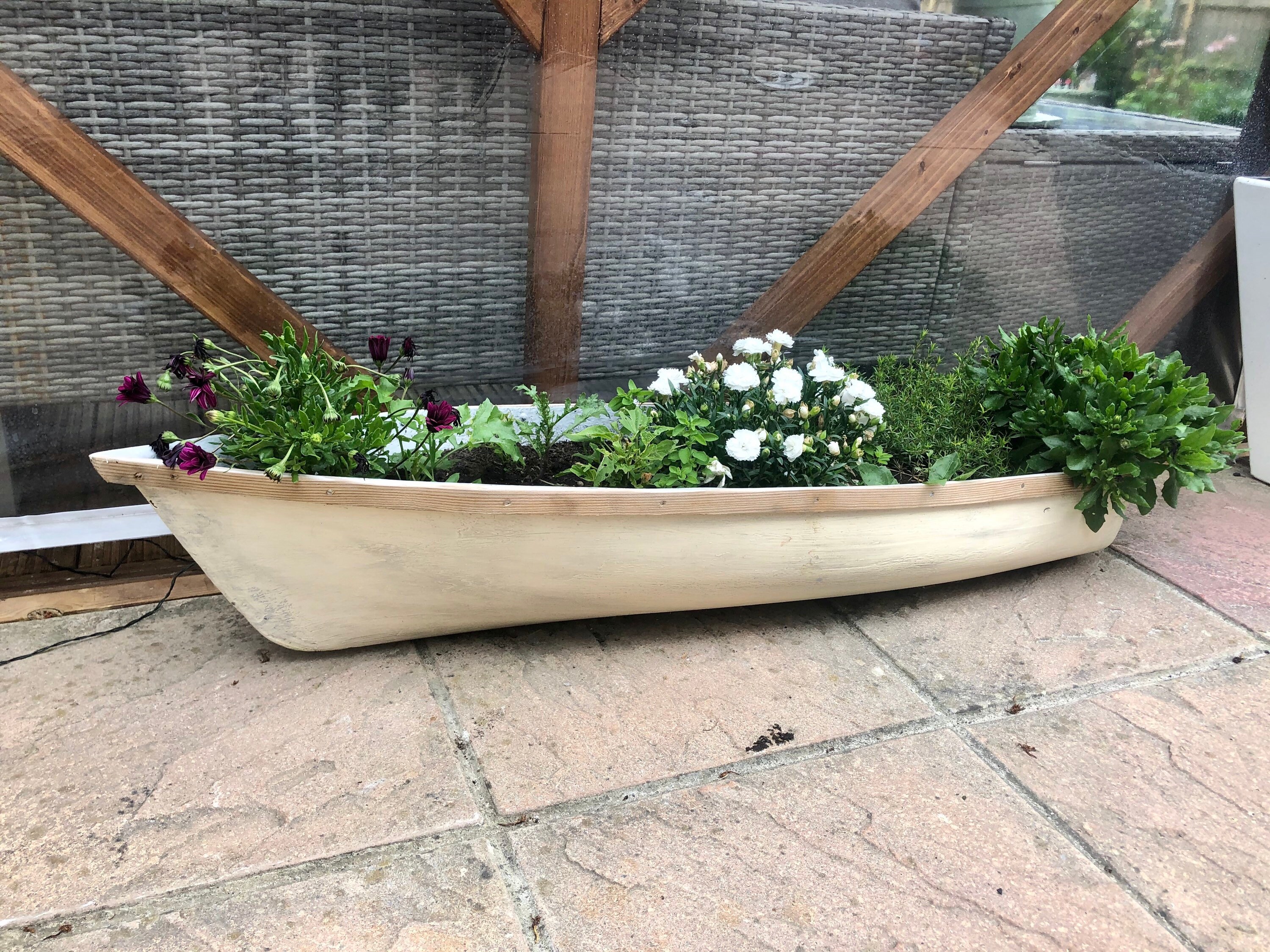 Large Boat Plantergarden Decorplant Potflower Etsy UK