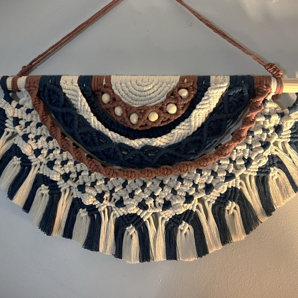 Blue Macrame Wall Hanging Etsy