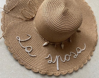 Personalized straw hat with name and color - personalized gift - Mother's Day - hen party - birthday - gift