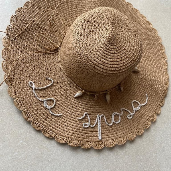 Cappello di paglia personalizzato con nome e colore - regalo personalizzato - festa della mamma - addio al nubilato - compleanno - gift