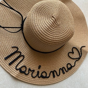 Personalized straw hat with name and color - personalized gift - Mother's Day - hen party - birthday - gift