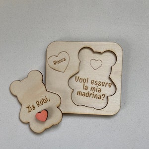 Regalo madrina/padrino battesimo in legno personalizzati con nomi- regalo personalizzato - nascita- battesimo- bambini- bomboniere
