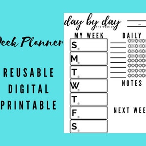 Minimalist Week Planner Habit Tracker Day Planner Meal - Etsy