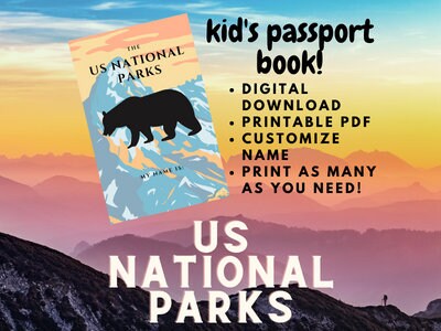 National Parks Bucket List Journal & Passport Stamp Log: To