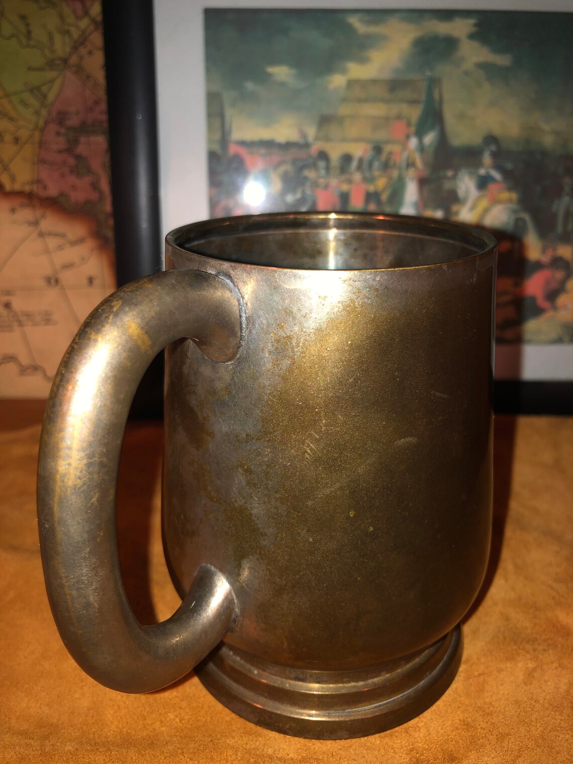 Antique Metal Mug Etsy