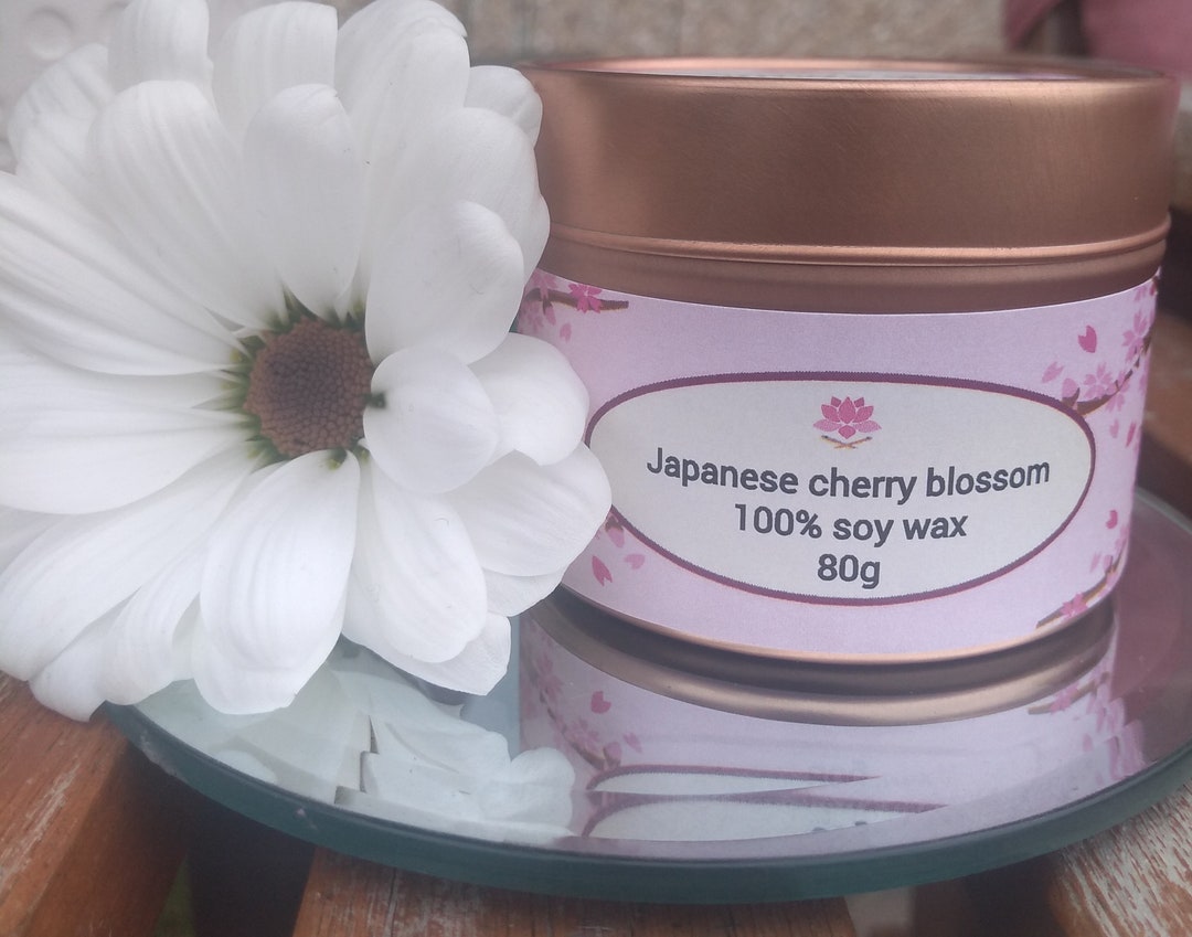 Japanese Cherry Blossom Candle Tinvegan Candle Soy Etsy UK