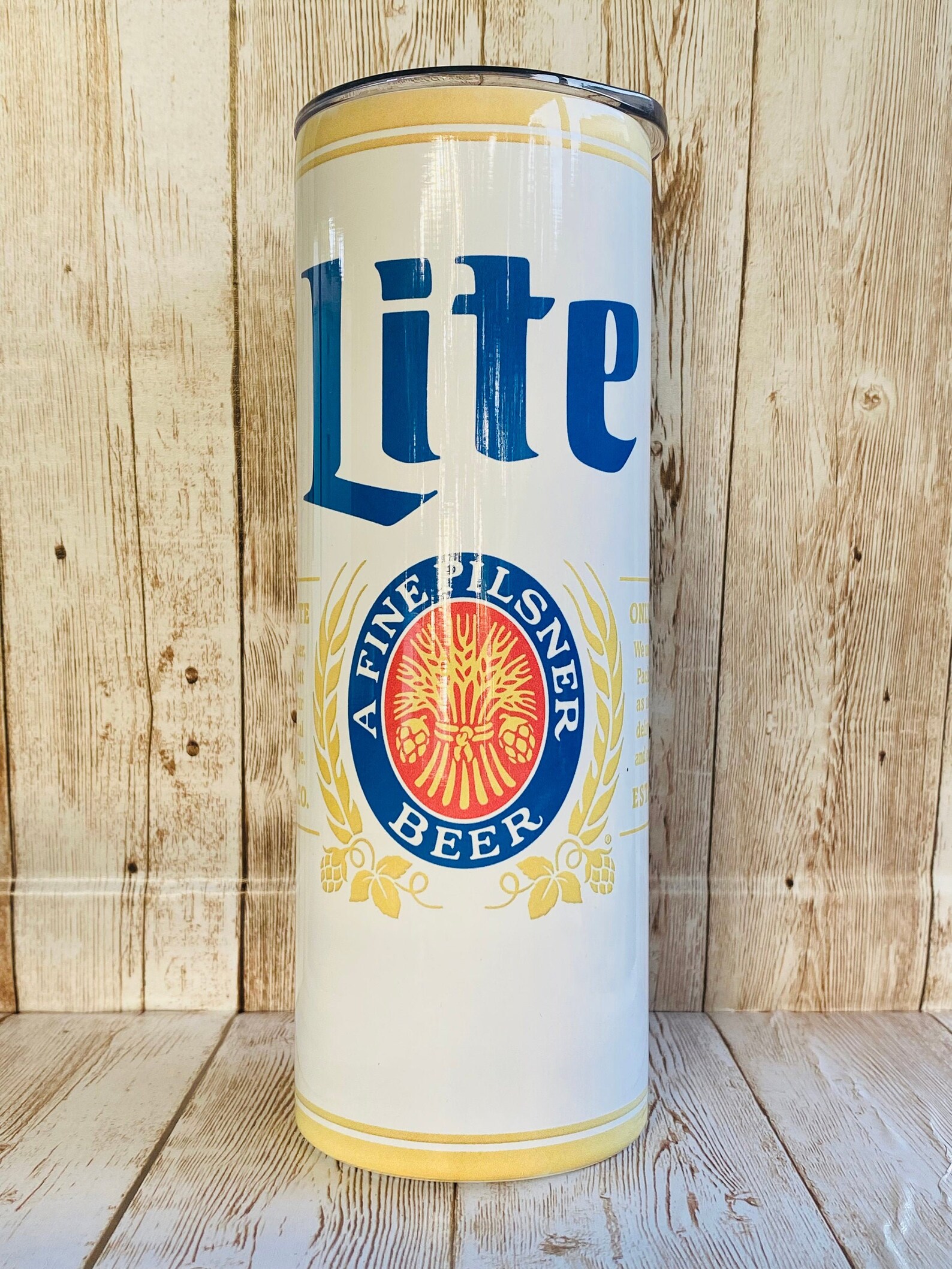 Miller Lite 20oz Tumbler Miller Lite Tumbler Beer Tumbler Etsy