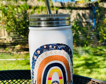 Houston Astros Mason Jar Tumbler