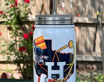 Houston Space City Baseball Mason Jar