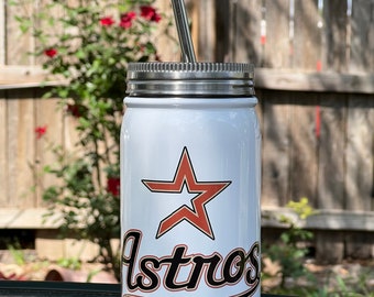 Vintage Houston Baseball Mason Jar