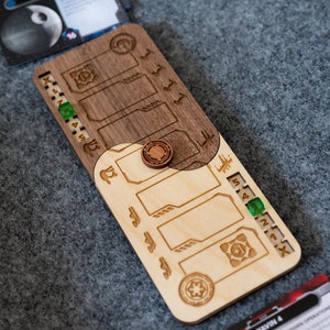 Wooden Light/Dark Force Tracker compatible with Star Wars Deckbuilding Game
