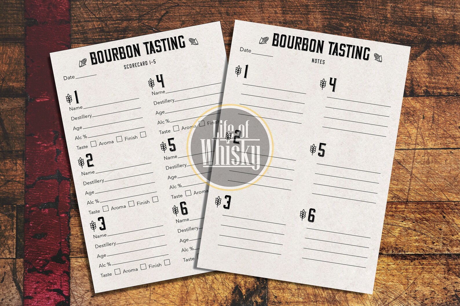 BOURBON Tasting Sheet PRINTABLE Instant Download Bourbon Etsy