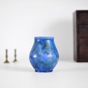 Stunning Cobalt Blue Art Deco Chameleon Ware Vase by George Clews | Collectible 1930s Art Pottery