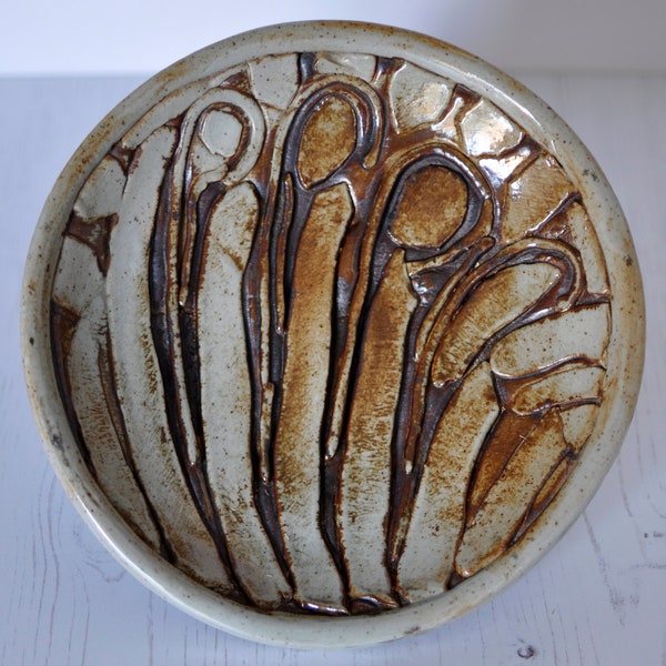 Striking Brutalist Studio Pottery Dish | 70's Hand Thrown Pottery Bowl | MCM