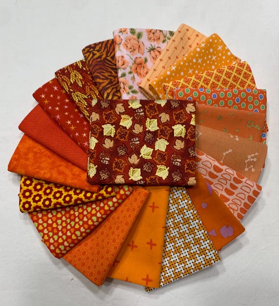 20pc fat quarters Shades of Orange