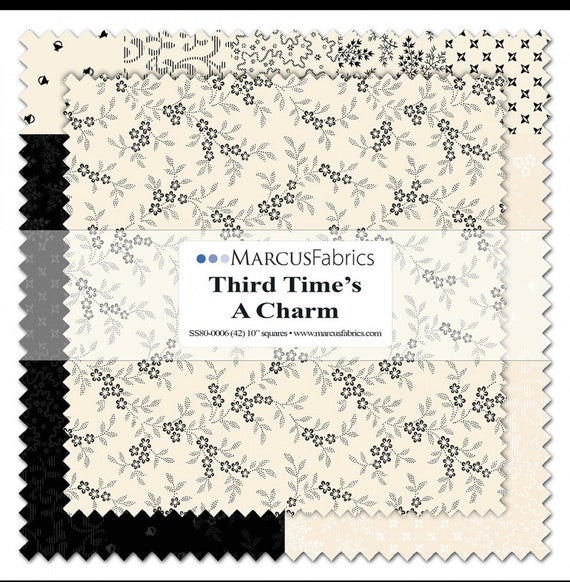 10" Sq. "Third Time's A Charm" from Marcus Fabrics