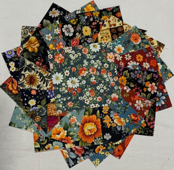 102pc-5" squares set Fall Vintage Florals