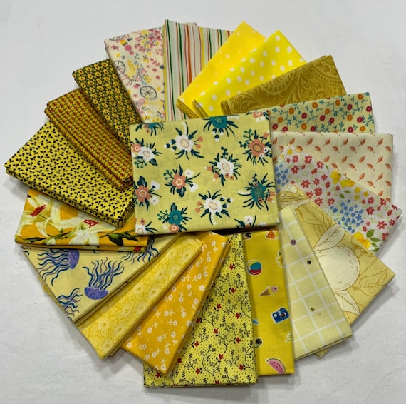 20pc fat quarters Shades of Yellow bundle