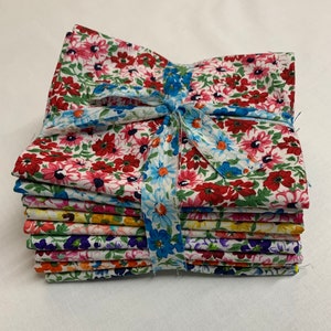 9pc. Fat Quarter Bundle. Cowgirl Wild Flowers. 100% cotton