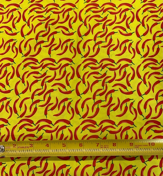 Novelty Fabric by the Yard. Red Peppers