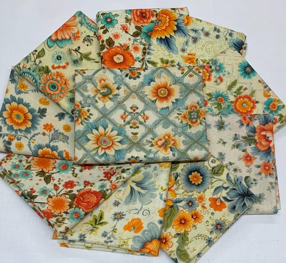 NEW!! 10pc FQ Bundle Cowgirl Vintage Florals