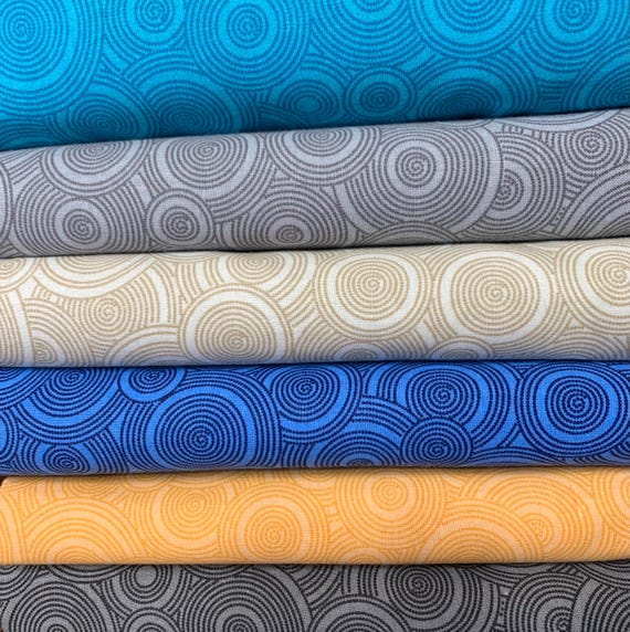 Wide Quilt Backing in Circles pattern. 3 yard pre cut piece- many colors to choose from.
