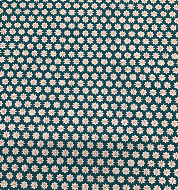 Fabric by the yard. Poppie Cotton Chick-a-Doodle-Doo "Flour Sack" (Teal)