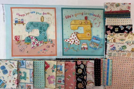 SEW PRETTY --19piece --1/2 yard bundle with Pillow Panel
