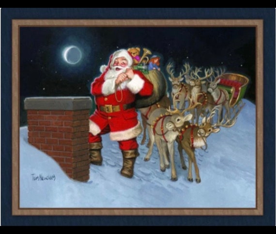 Rooftop Santa with his Sleigh Panel