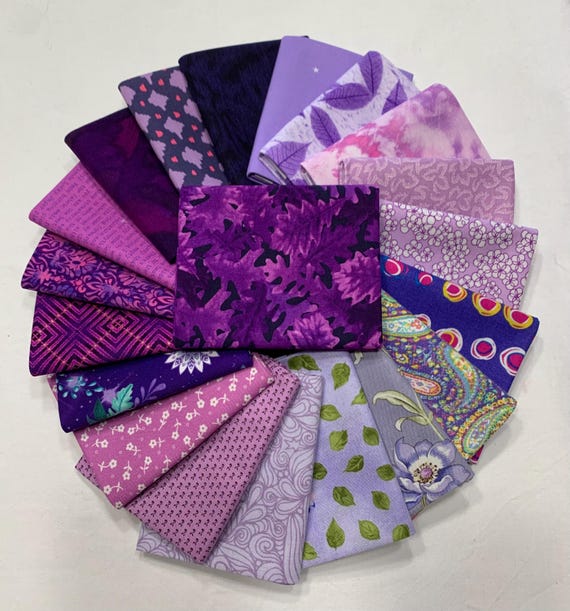 20pc fat quarters Shades of Purple bundle