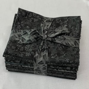 10 Fat Quarter Bundle Cowgirl Black tone on tone prints