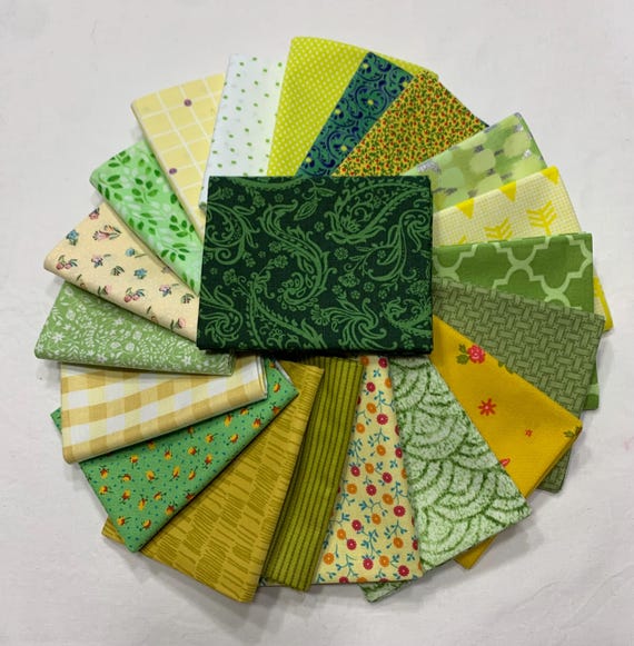 20pc fat quarters Shades of Yellow/Green