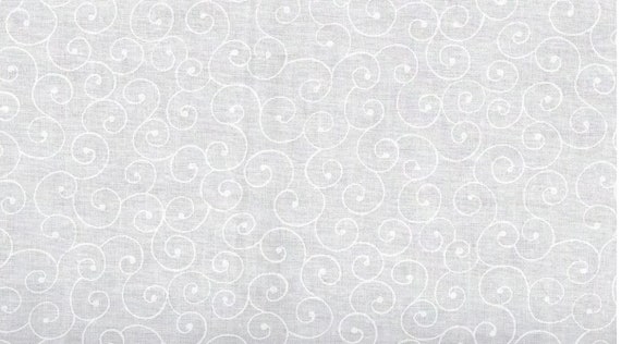 Wide Quilt Backing Swirls white print - 3y by 3y pre cut piece
