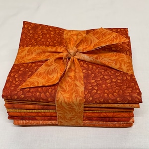 10pc. Fat Quarter Bundle. Cowgirl Orange Sunset.