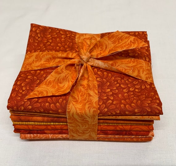 10pc. Fat Quarter Bundle. Cowgirl Orange Sunset.