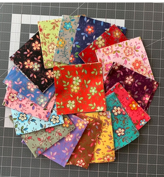 5" squares Happy Vintage Floral 102pc pack