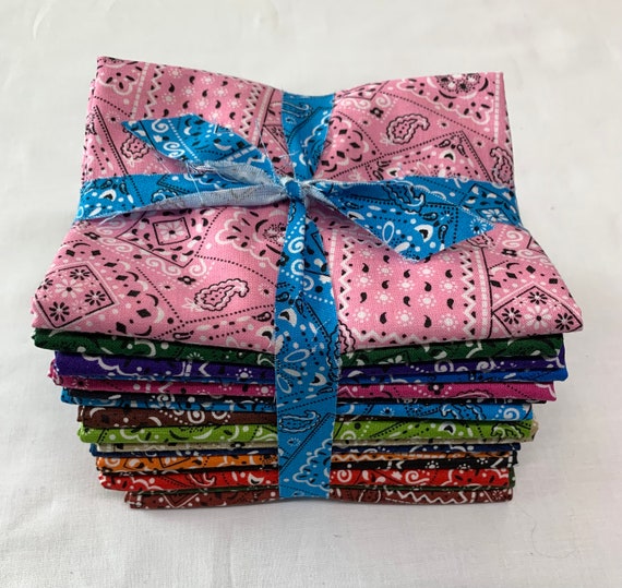 17pc Fat Quarter Bundle . Cowgirl Classic Bandana. 17 colors