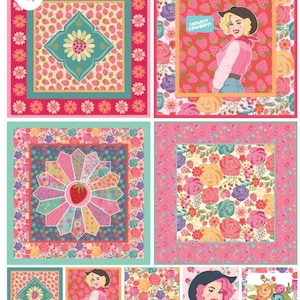 Panel Calico Cowgirls
