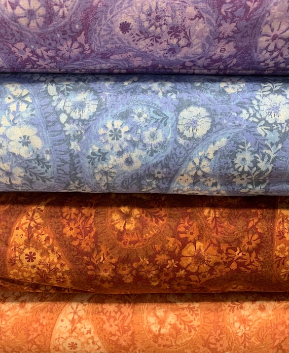 Wide Quilt Backing in Paisley pattern. 3 yard pre cut. several colors