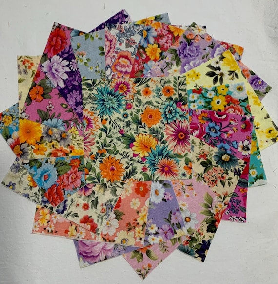 102pc-5" square set Summer Vintage Florals