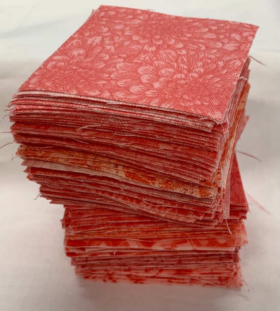 240pc. 2.5" squares Coral tone/tone prints