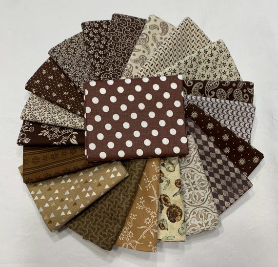 20pc fat quarter Shades of Brown