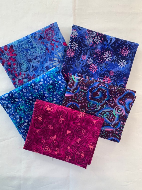 5pc Color Craze Blue FQ Bundle from Choice Fabrics