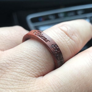 Custom Engraved Wood Ring for Wedding Ceromony