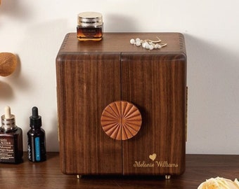 Custom Walnut Jewelry Box, Minimalist Wood Organizer, Ring Bracelet Storage