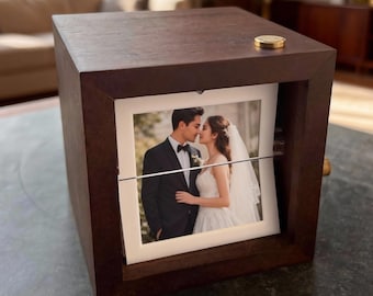 Custom Photo Flipbook Animation Box,Personalized Wedding Gift for Couples,Anniversary Moving Picture Memory Box,Romantic Engagement Keepsake