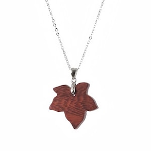Custom Wood Leaf Pendant, 5th Anniversary Gift For Wife, Wood Leaf Necklace, Wooden Pendant, Wood Anniversary Necklace, Wood Gift
