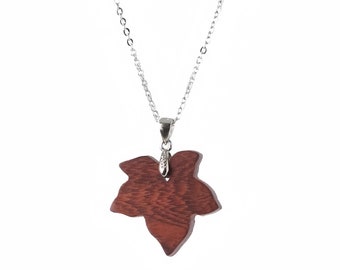 Custom Wood Leaf Pendant, 5th Anniversary Gift For Wife, Wood Leaf Necklace, Wooden Pendant, Wood Anniversary Necklace, Wood Gift