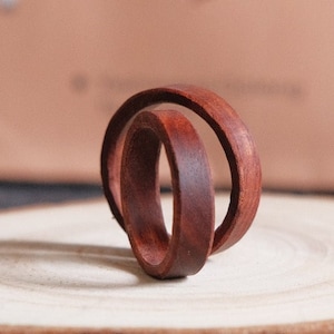 Custom Engraved Wood Ring Natural Wood Band Ring