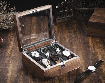 Uhrenbox mit Gravur, Uhrenbox mit Gravur, Geburtstagsgeschenk für Männer, Geschenk für Papa, Geburtstagsgeschenk